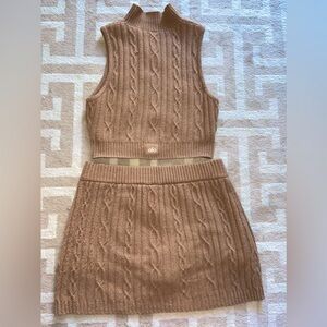 Alo cable knit set in toasted almond